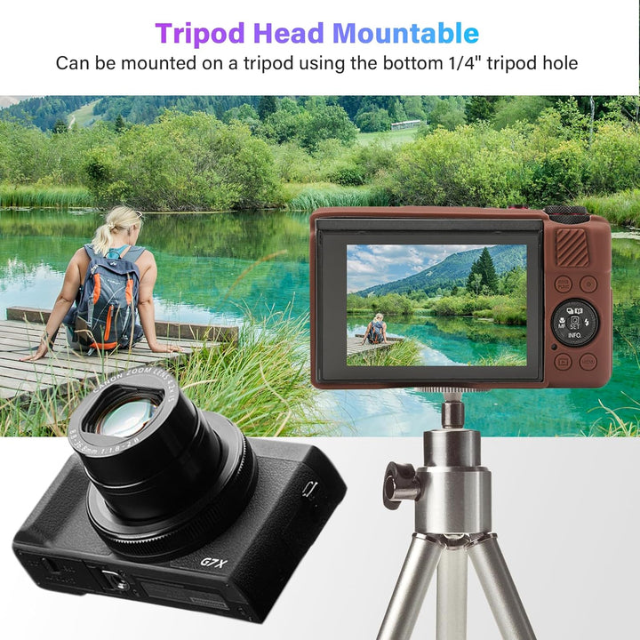 G7X II Kameratasche & LCD-Displayschutz-Zubehör-Set, weiche Silikonhülle für Canon Powershot G7X Mar