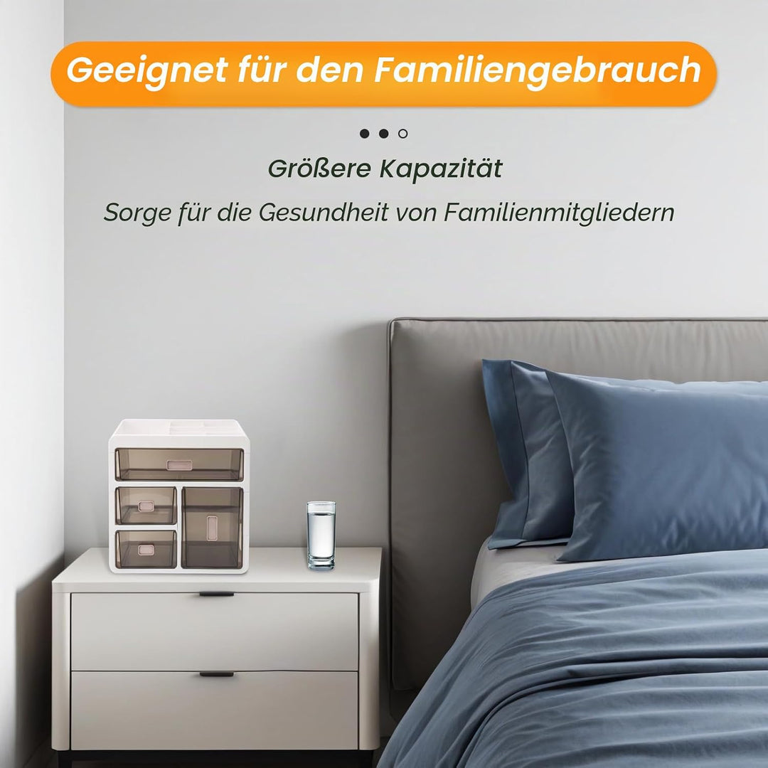 Medikamenten Aufbewahrung, 4-stöckiger Hausapotheke Schrank, Schublade Typ Medikamentenschrank-Organ