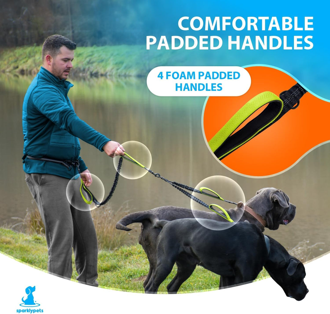 Joggingleine für Hunde zum Laufen, Joggen, Wandern | 2 in 1 Joggingleine und Normale Hundeleine für
