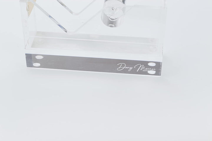 Dany Marcus Klebebandabroller, eleganter, grosser Tischabroller aus transparentem Acryl (Transparent