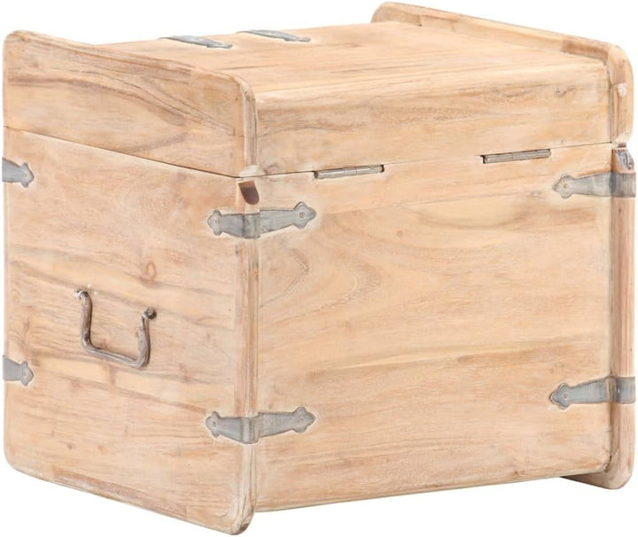 vidaXL Akazienholz Massiv Truhe Abschliessbar Nachttisch Aufbewahrungsbox Holzkiste Nachtschrank Hol