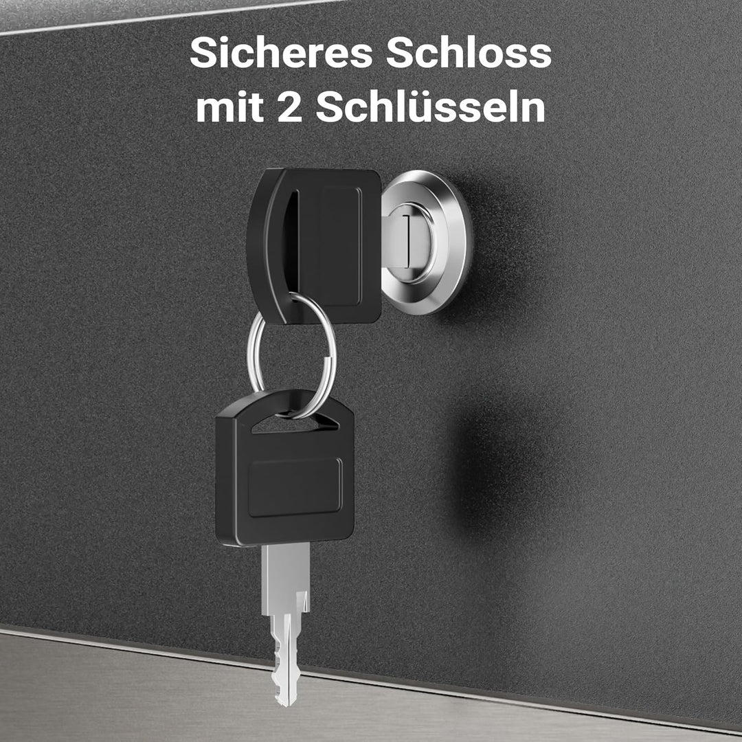 Wiltec Standbriefkasten mit Zeitungsrolle in Silberfarben 395 x 142 x 1150 mm aus Stahl, Briefkasten