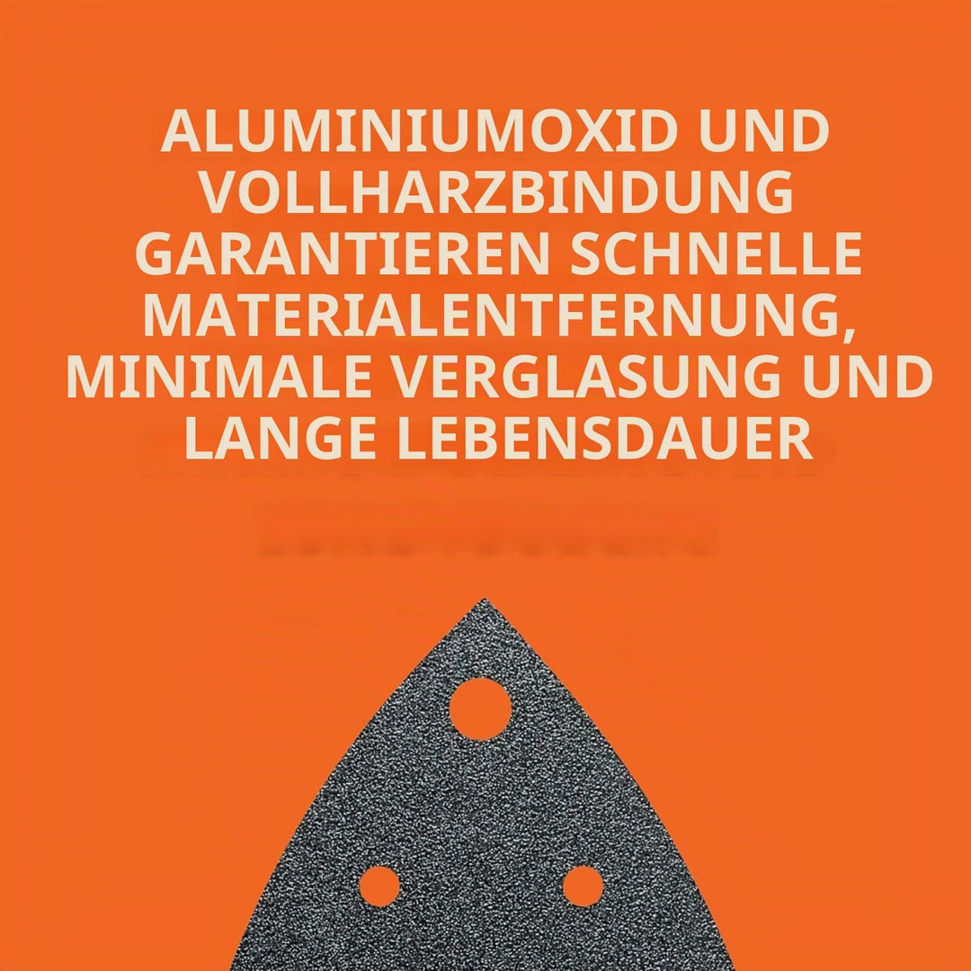 Fein Schleifblätter Korn 80, 50 Stück (gelocht, Kantenlänge 80 mm, Korund-Schleifkörner + Vollkunsth