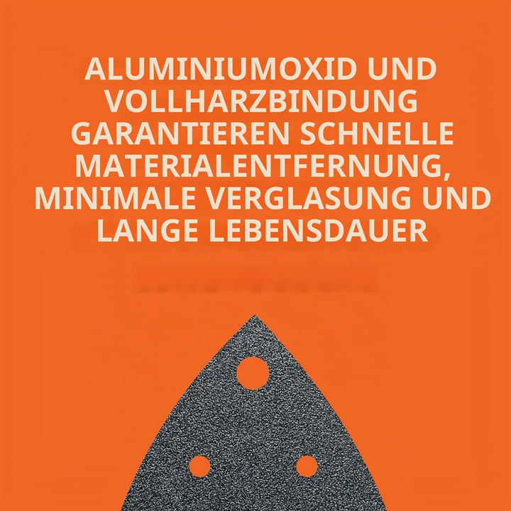 Fein Schleifblätter Korn 80, 50 Stück (gelocht, Kantenlänge 80 mm, Korund-Schleifkörner + Vollkunsth
