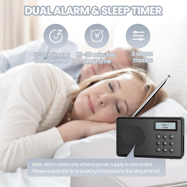 Arafuna DAB/DAB+ und UKW Radio, DAB Plus Radio mit Bluetooth, Küchenradio mit Kabel oder Akkubetrieb