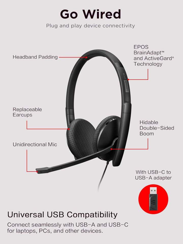 Lenovo Wired VOIP Headset