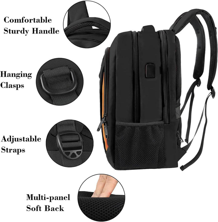 MATEIN Schulrucksack Teenager, Laptop Rucksack 17,3 Zoll Schulrucksack Jungen, Laptoptasche mit USB