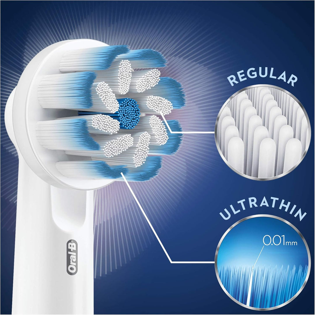 Oral-B Sensitive Clean Ersatzbürstenköpfe für elektrische Zahnbürste, Packung mit 3 Stück. Weiss 3 s
