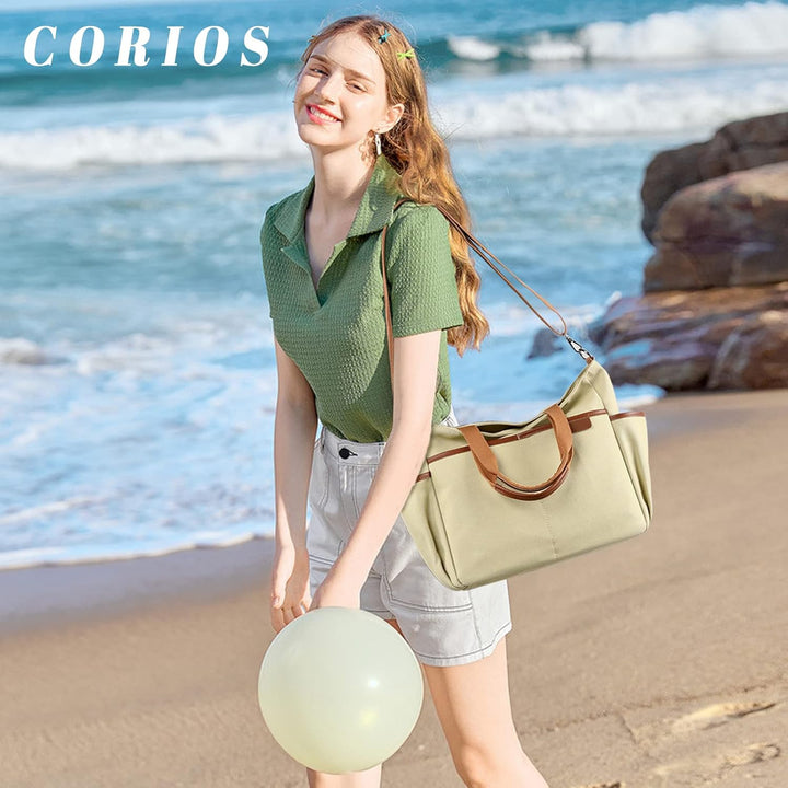 Canvas Umhängetasche Casual Henkeltaschen Multifunktionale Schultertasche Grosse Kapazität Damen Han