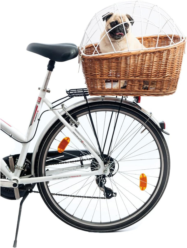 Aumüller Fahrrad-Tierkorb mit Halter + Schutzhaube - Gepäckträgermontage