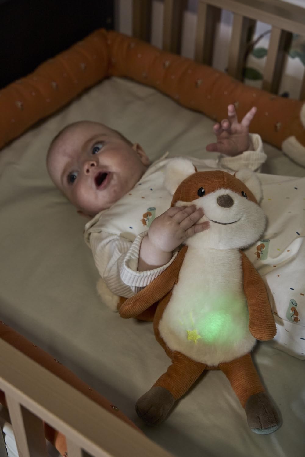 Sterntaler Träumli Nachtlicht mit Farbwechsel - Kuscheltier Fuchs Filou aus Cord & Flausch - 20 Melo