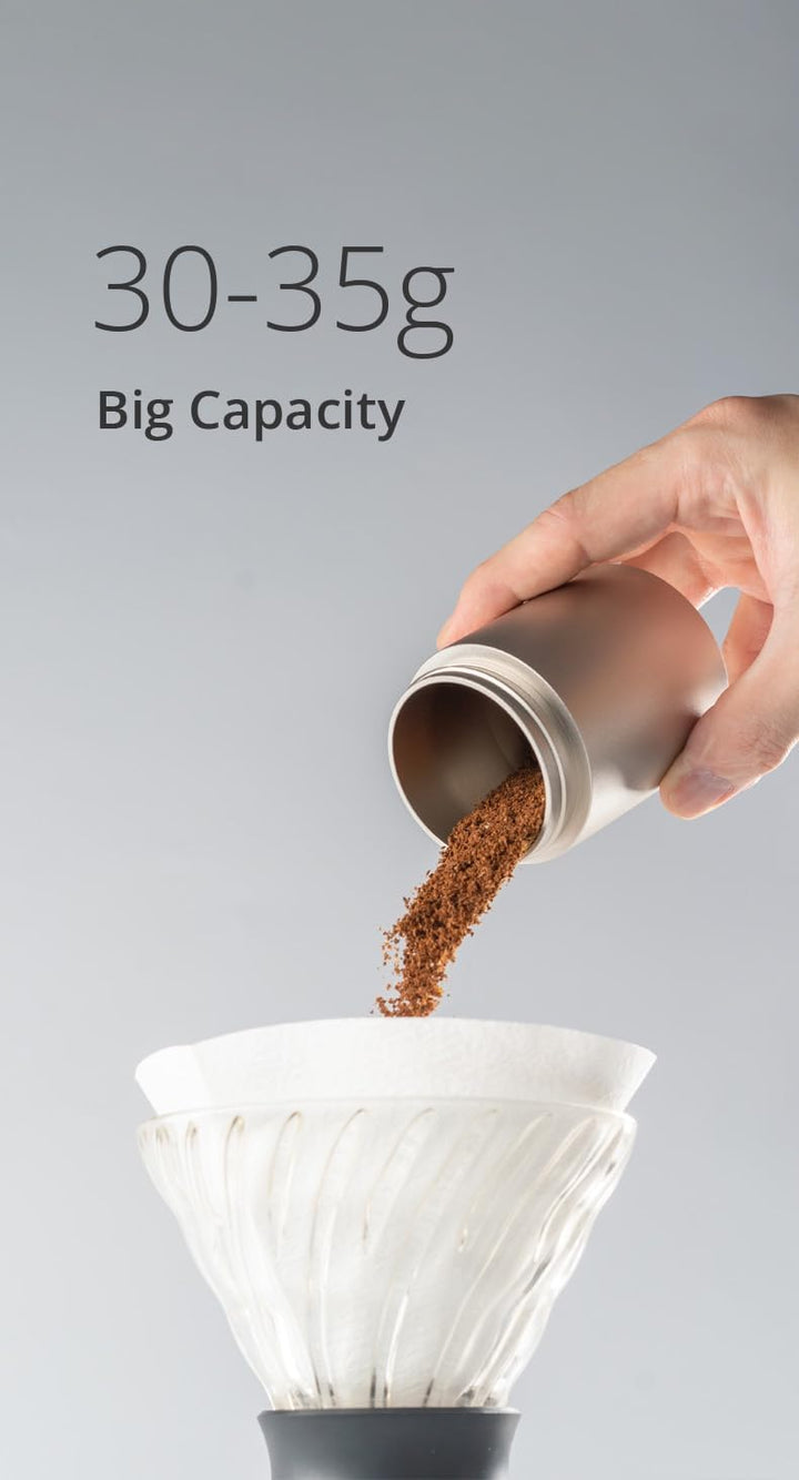 1Zpresso J Hand-Kaffeemühle Silber, Fassungsvermögen 35 g mit Edelstahl-Kegelmahlwerk und numerische