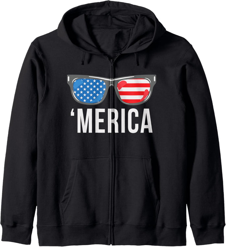 4. JULI Hemd. MERICA American Freedom USA Flaggengeschenk Kapuzenjacke