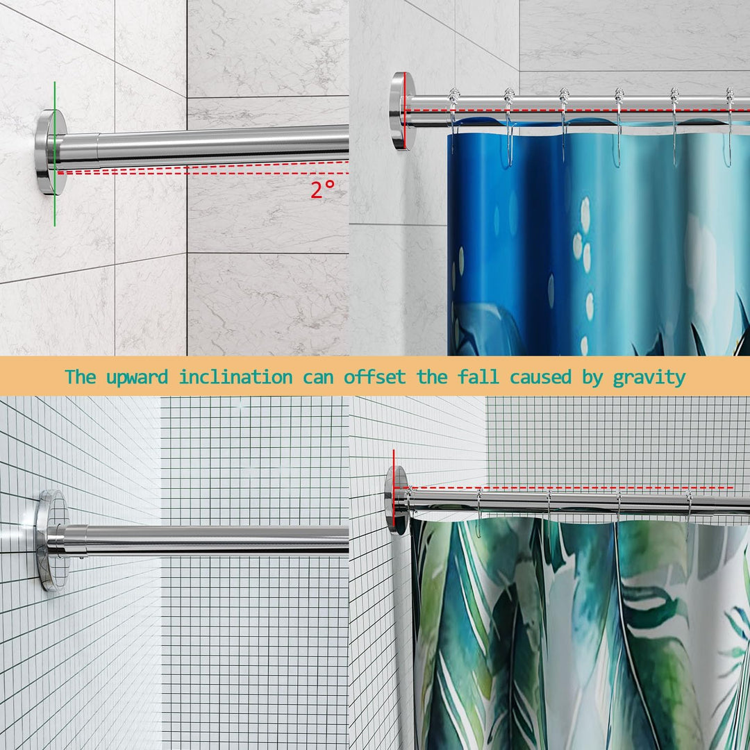 Sikaiqi Dehnbare 304 Edelstahl Diamant Form Badezimmer Badewanne Ecke Duschvorhangstange (Diamantfor