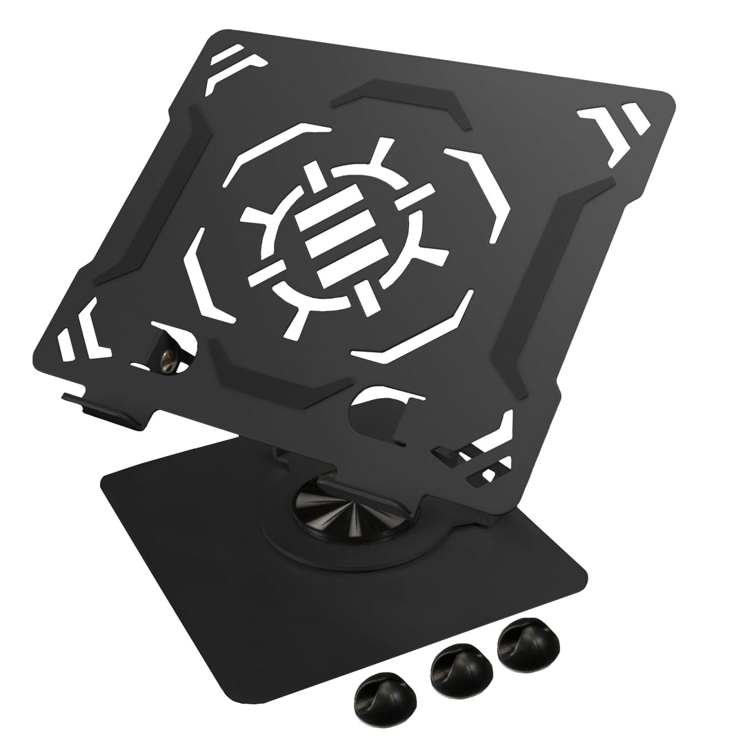 ENHANCE R1 Drehbarer Laptopständer mit 3 Kabelhaltern - Verstellbarer Metallständer mit Kühldesign,