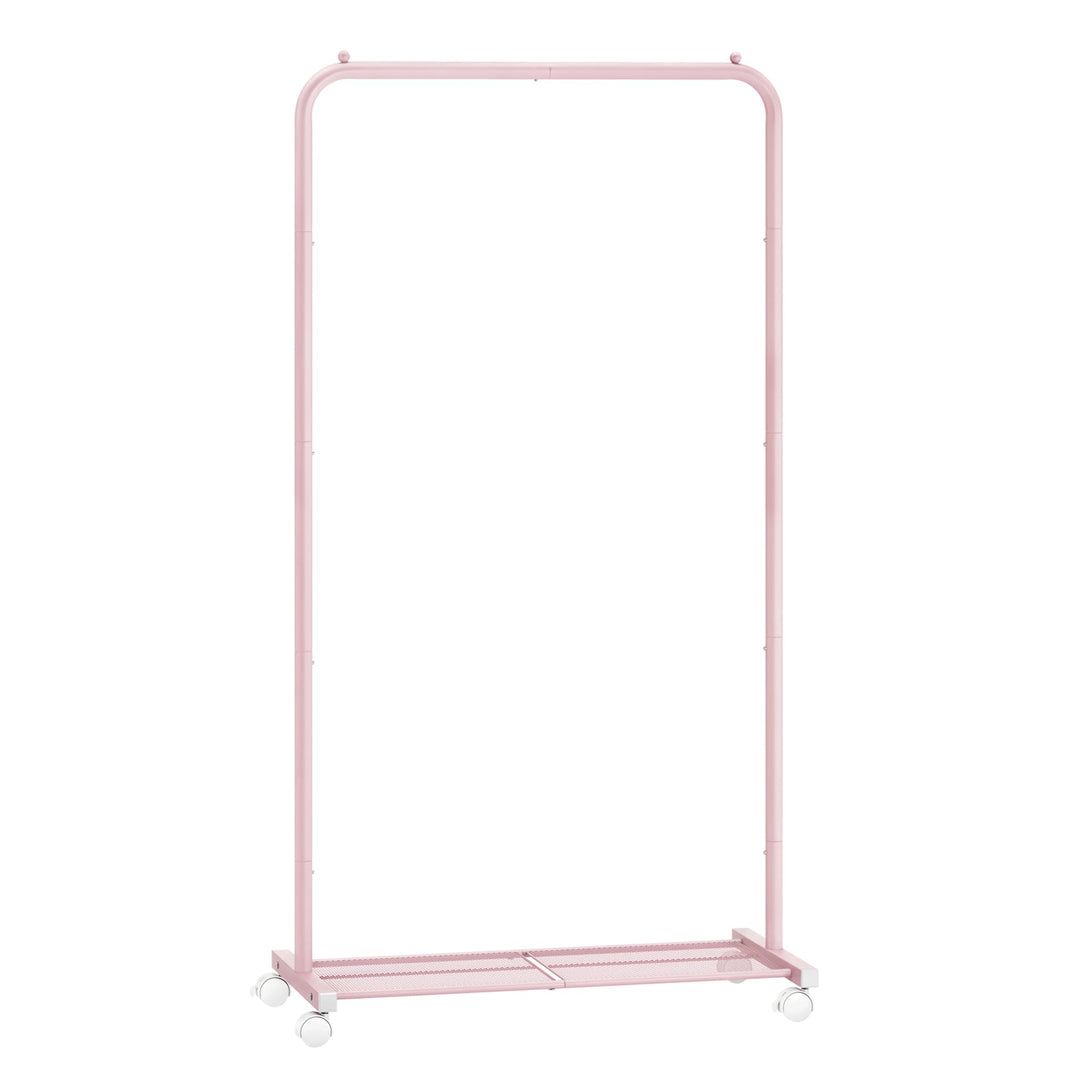 SONGMICS Kleiderständer, Kleiderstange auf Rollen, Garderobenständer 74 cm breit, Rollgarderobe mit