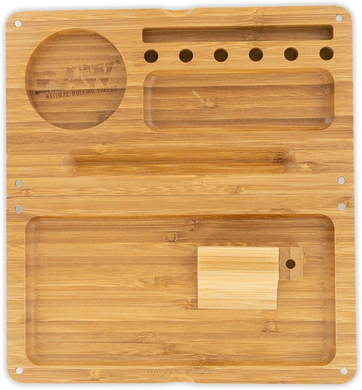 RAW Rolling Tray Bamboo Flip-22x 23,4 x 2 cm, Bambus 1 22cm x 12cm x 4cm, 1 22cm x 12cm x 4cm