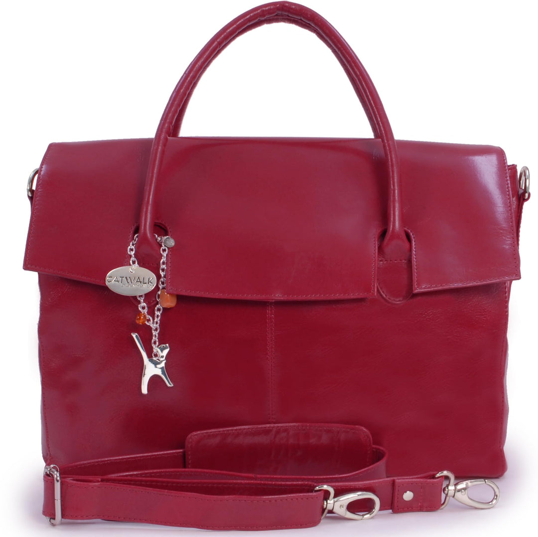 Catwalk Collection Handbags - Leder - Übergrosse Laptoptasche Schultasche/Organizer/Arbeitstasche/Ak