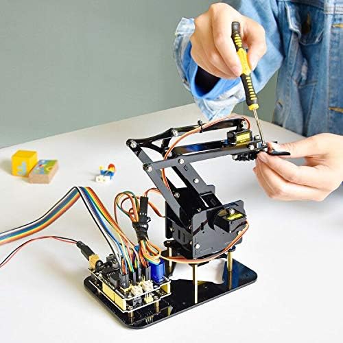 KEYESTUDIO Roboter Bausatz 4-Achsen Servo Steuerung Rollarm, Programmierbare für Arduino Roboter für
