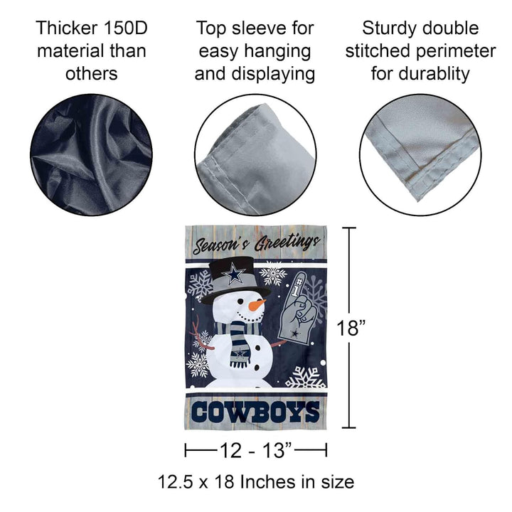 Dallas Cowboys Holiday Winter Snow Garden Flag Double Sided Banner