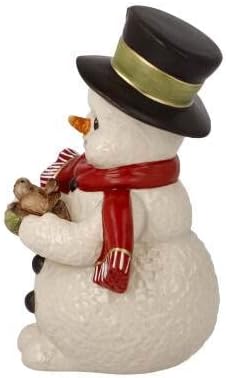 Goebel Figur Schneemann Zwitscherndes Vogelpaar, aus Steingut gefertigt, Höhe 12cm, 66-704-40-1