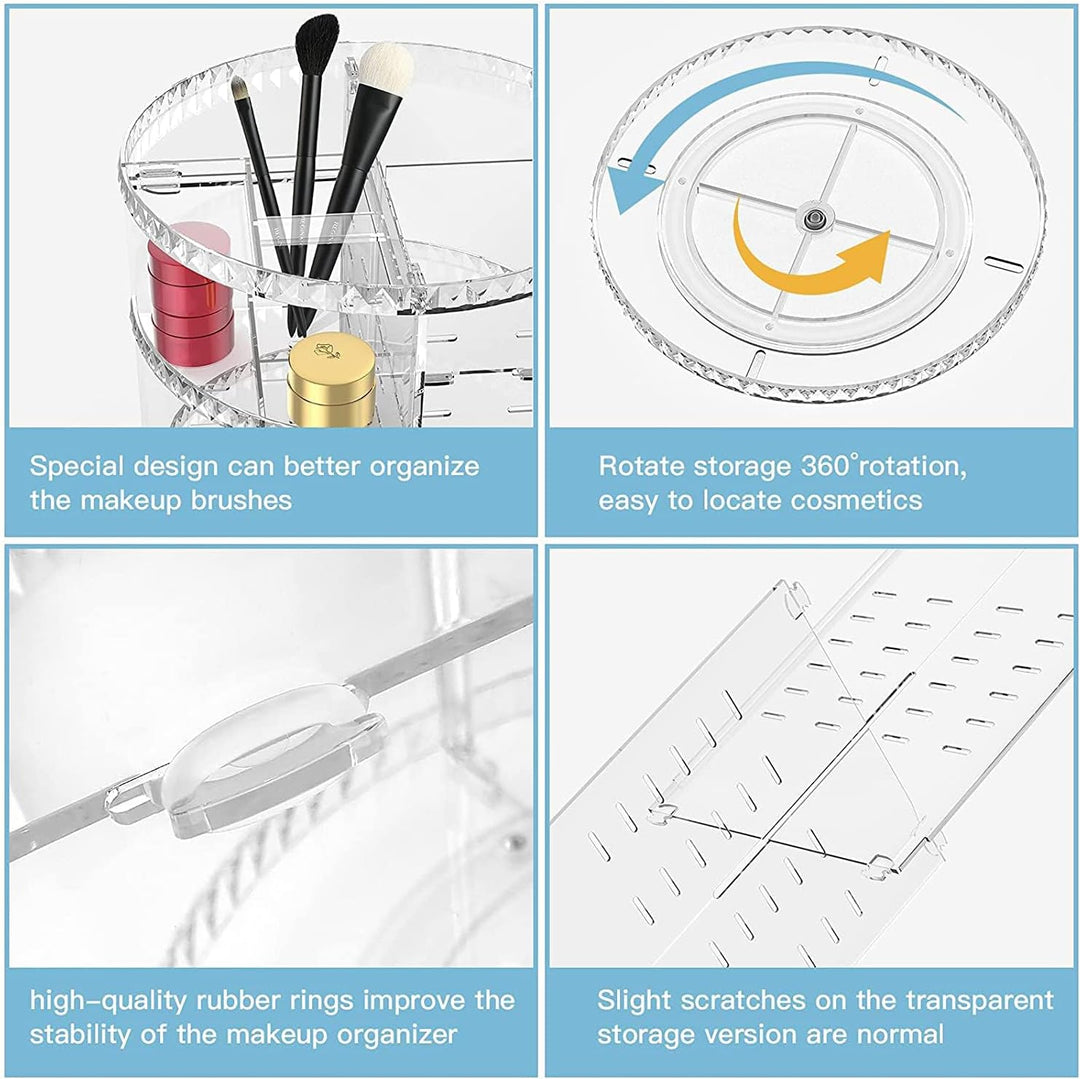Withosent Make Up Organizer, 360° Drehbar Schminktisch Kosmetik Aufbewahrung, Skincare Beauty Schmin