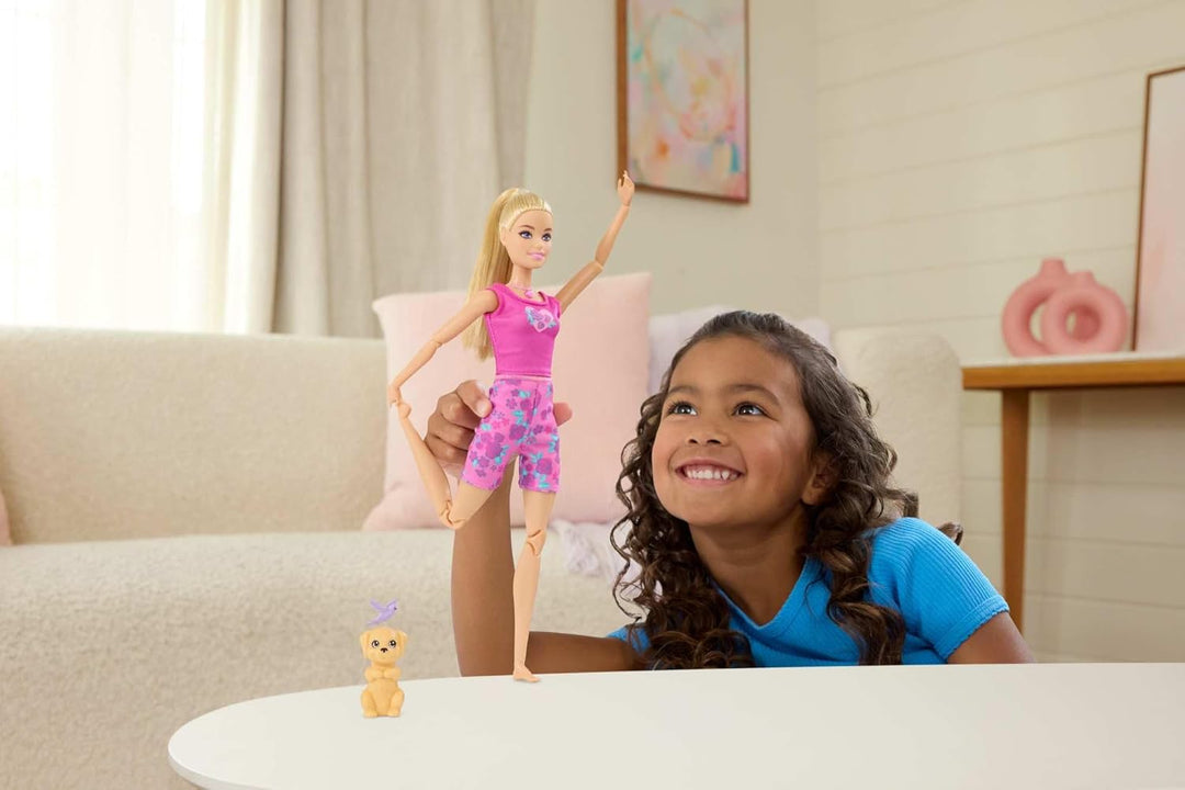 Barbie Achtsame Bewegungen, Puppe in Yoga-Kleidung mit 6 Meditationsmodi, die durch Lichter, Geräusc