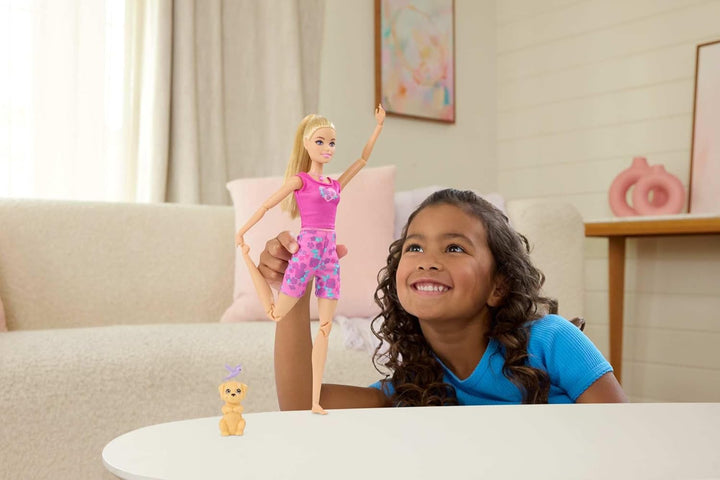 Barbie Achtsame Bewegungen, Puppe in Yoga-Kleidung mit 6 Meditationsmodi, die durch Lichter, Geräusc