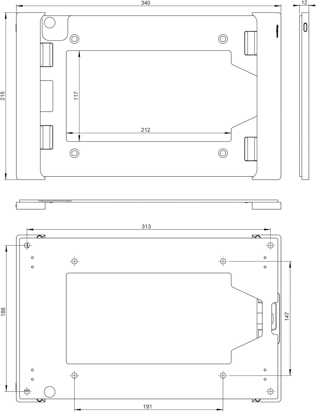 smart things s34 b sDock Fix Pro Schwarz - Abschliessbare Wandhalterung und Ladestation zur dauerhaf