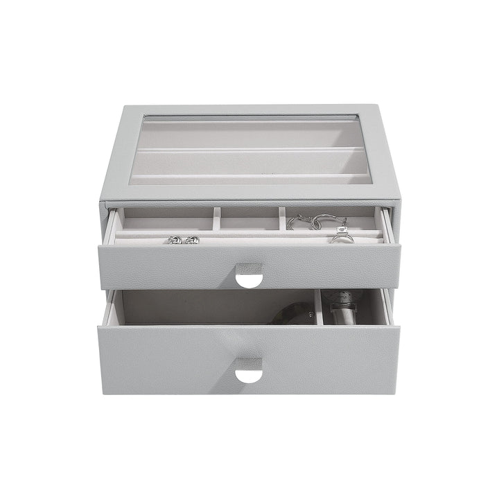 Stackers Pebble Grey Classic Jewellery Box - Set of 2 (with Drawers), Pebble Grey
