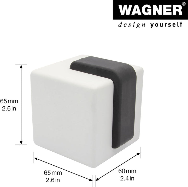 WAGNER Bodentürstopper BETON CUBE BIG - 65 x 60 x 65 mm, aus Beton, grau, Anschlag aus thermoplastis