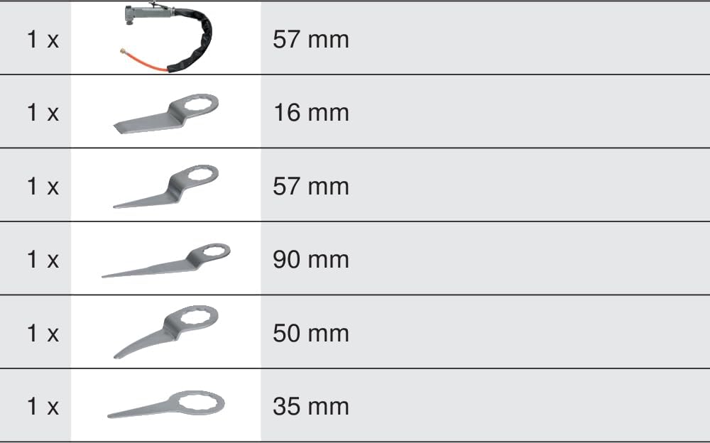 KS Tools 140.2219 Druckluft-Oszillationsschneider-Satz, 6-tlg.
