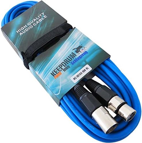 keepdrum 4x Mikrofonkabel SET 10m XLR 4 Farben Rot Blau Grün Gelb