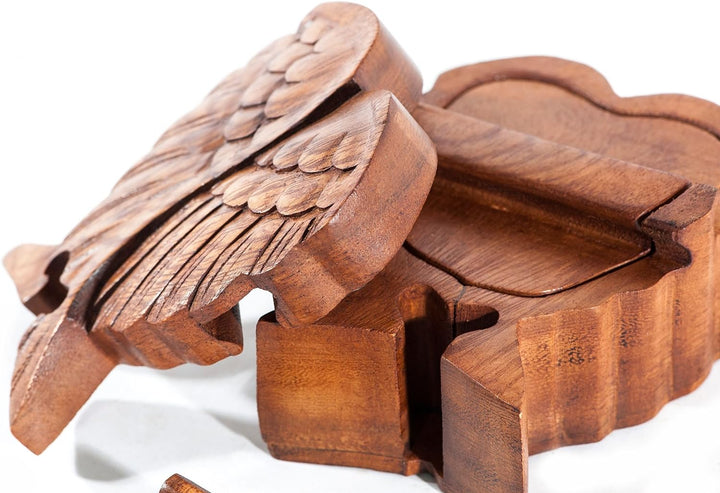 Windalf Glücks Geschenk Schmuckdose Kila 11 cm Engelsflügel Geschenkbox Handarbeit aus Holz
