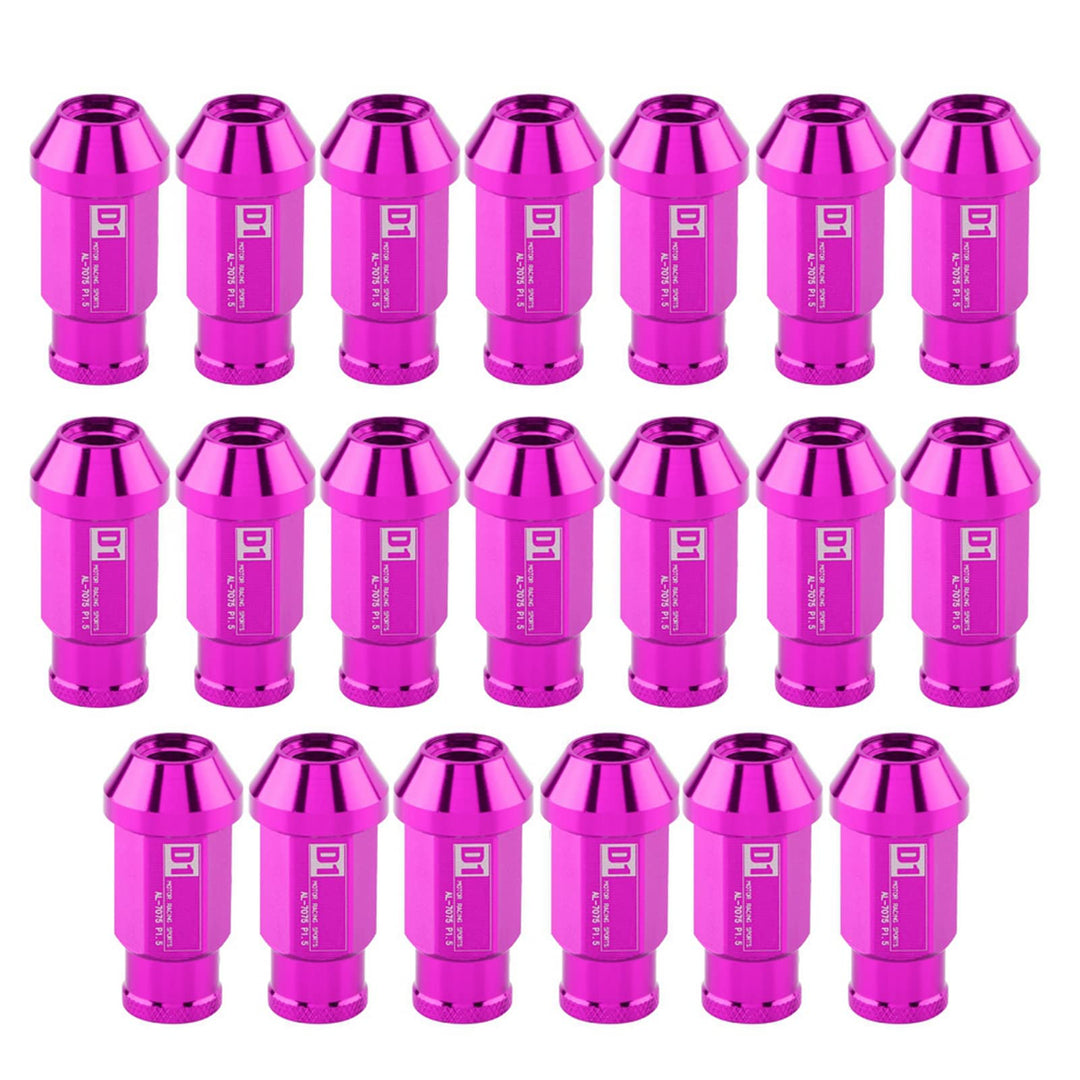 Radmuttern, Autoreifenschraube Rennrad Aluminium Mutter Rad Zubehör Teile Set M12X1.5(Lila), Lila