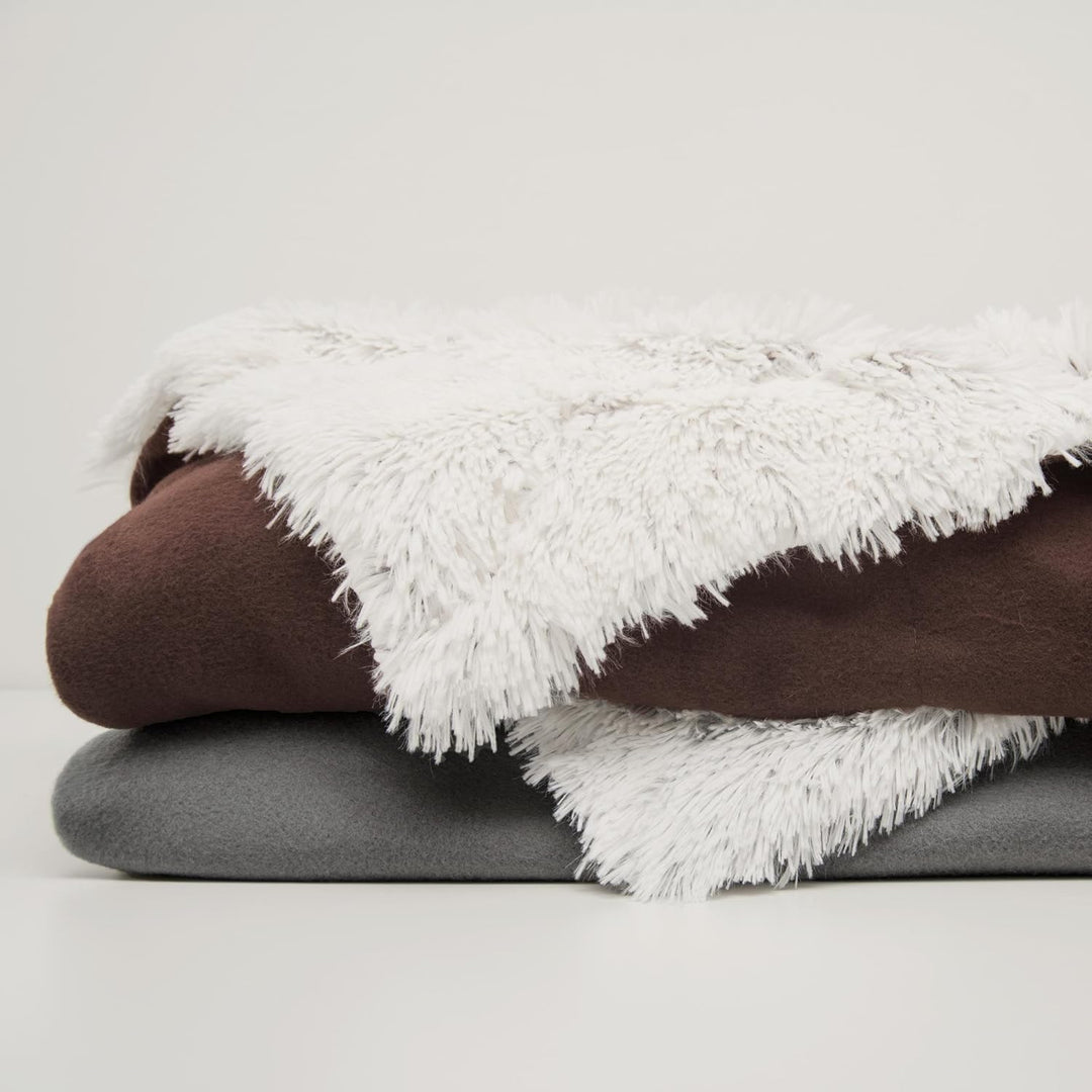 CelinaTex Minka Bettwäsche 200 x 220 cm 3teilig Longhair Felloptik Bettbezug Creme weiss braun 200 x