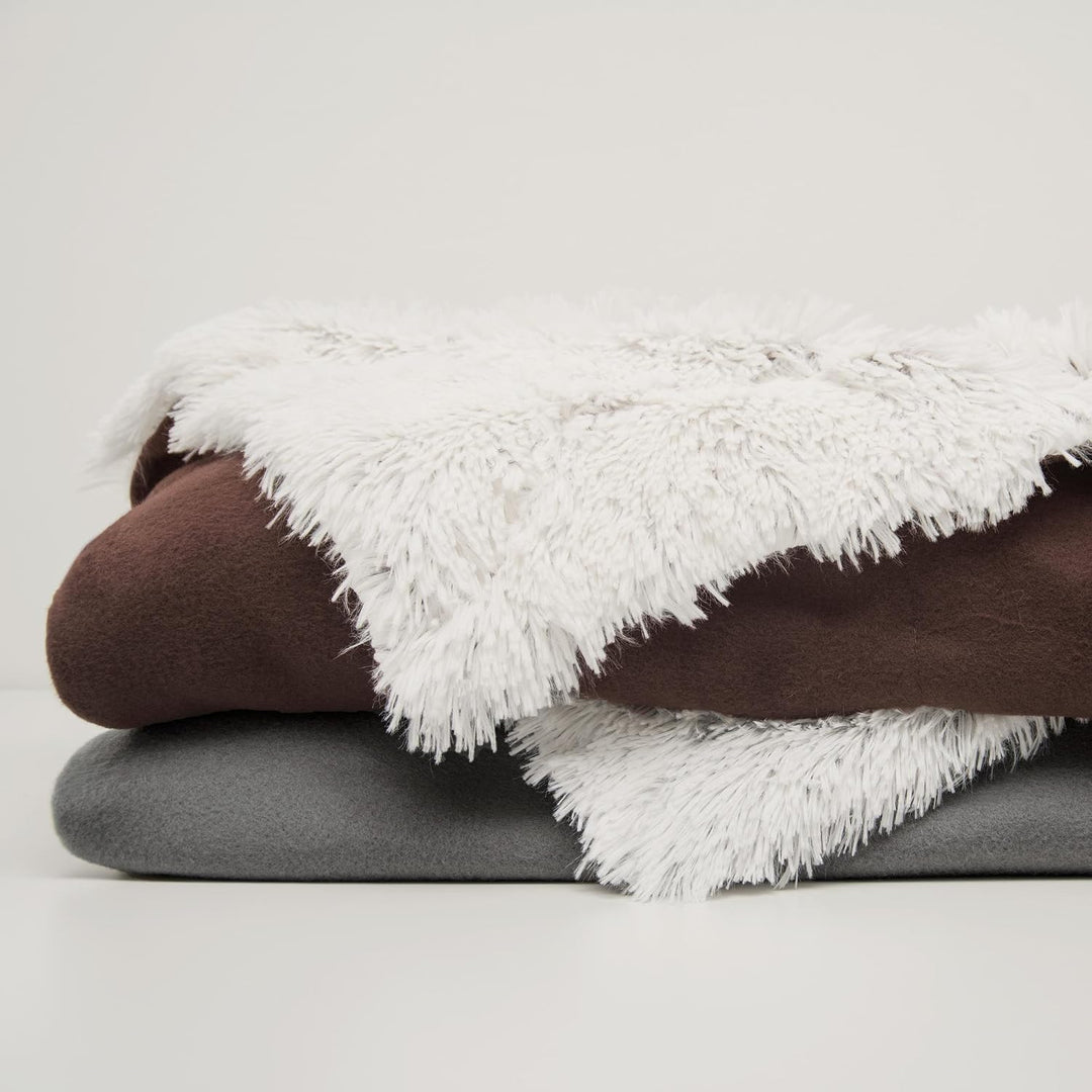 CelinaTex Minka Bettwäsche 200 x 220 cm 3teilig Longhair Felloptik Bettbezug Creme weiss braun 200 x