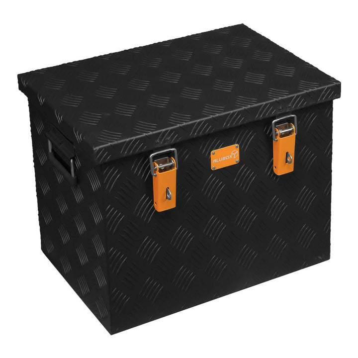 alubox Strong - Black Edition ABX-R70 Aluminium Transportkiste aus 3mm Riffelblech 70 Liter in schwa