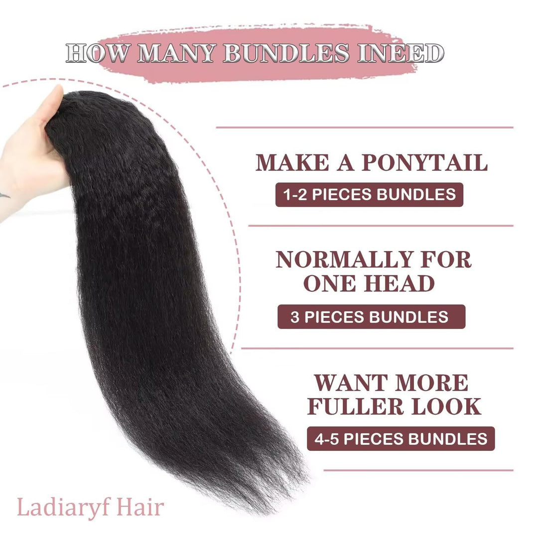 10A Brazilian Hair Bundle Kinky Straight Human Hair 3 Bundles Brasilianische Haare Bündel Echthaar W