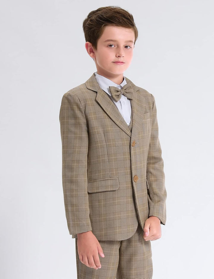 mintgreen Jungen Anzug Blazer 2PCS Gentleman Tuexdo Sätze Blazer + Hose + Fliege 5-12 Jahre 140-146