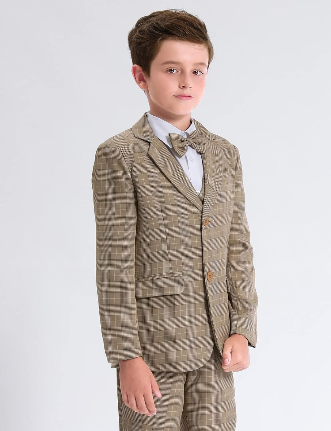 mintgreen Jungen Anzug Blazer 2PCS Gentleman Tuexdo Sätze Blazer + Hose + Fliege 5-12 Jahre 116-122