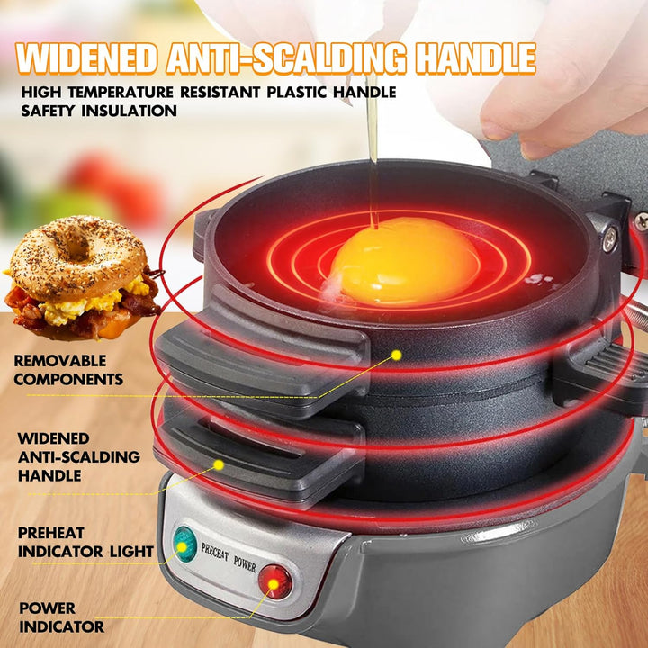 Sandwich Toaster Burger Maker, Effiziente Antihaft Heizplatten, Mit Digitalem Countdown-Timer, Spülm