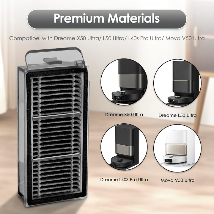 (6 Stück) X50 Ultra Ersatz-HEPA-Filter für Dreame X50 Ultra, L40s Pro Ultra, L50 Pro Ultra, X50 Mast