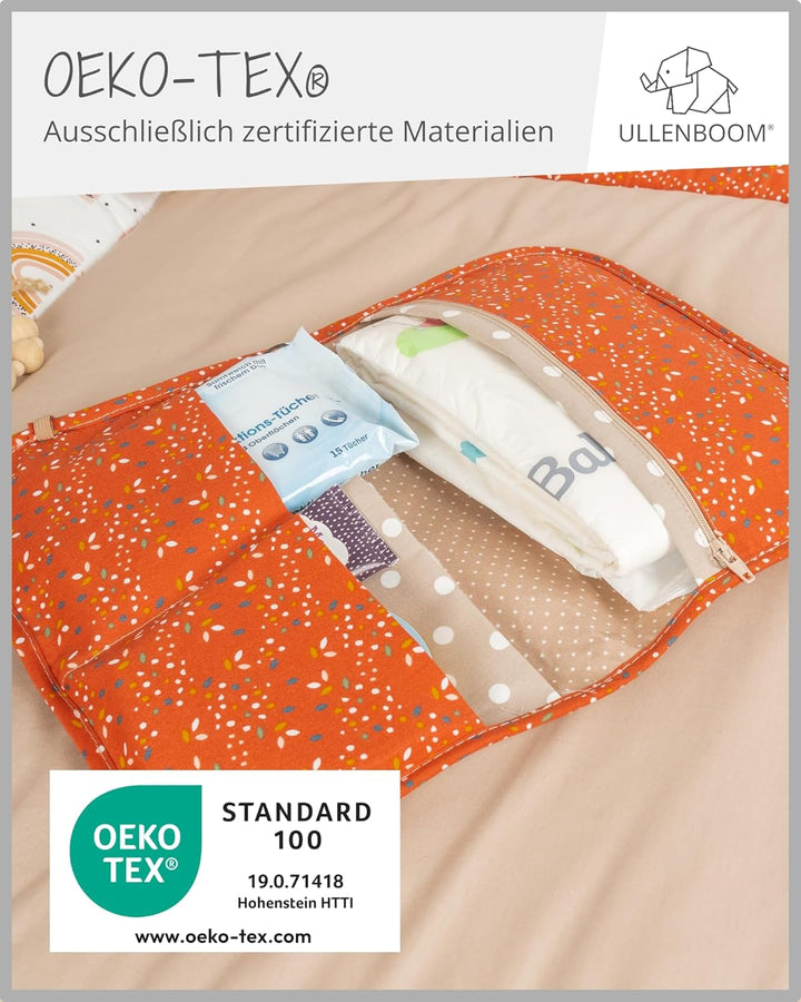 ULLENBOOM ® Windeltasche für unterwegs (Made in EU) - Wickeltasche für bis zu 3 Windeln, Feuchttüche