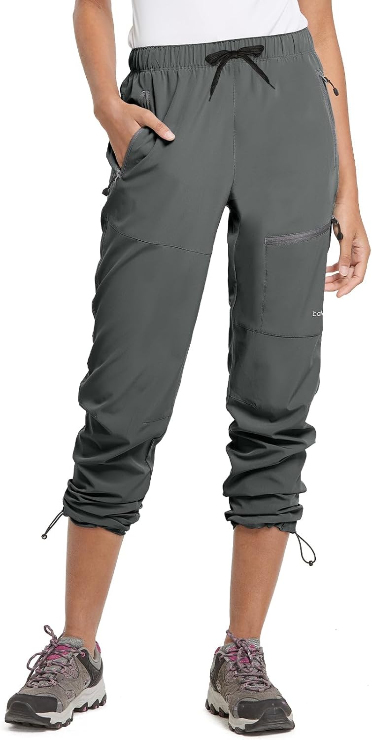 baleaf Damen Outdoorhose Wanderhose Wasserdicht Schnelltrocknend Leicht Trekkinghose Capris UV Schut