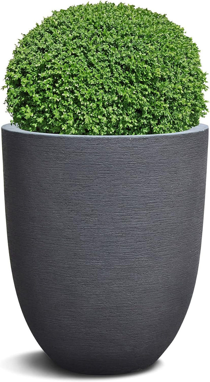 ESCHBACH® Pflanzkübel Tall Egg Pot 40 Nero Anthrazit Rund * 40 x 40 x 47 cm * 10 Jahre Garantie 40x4