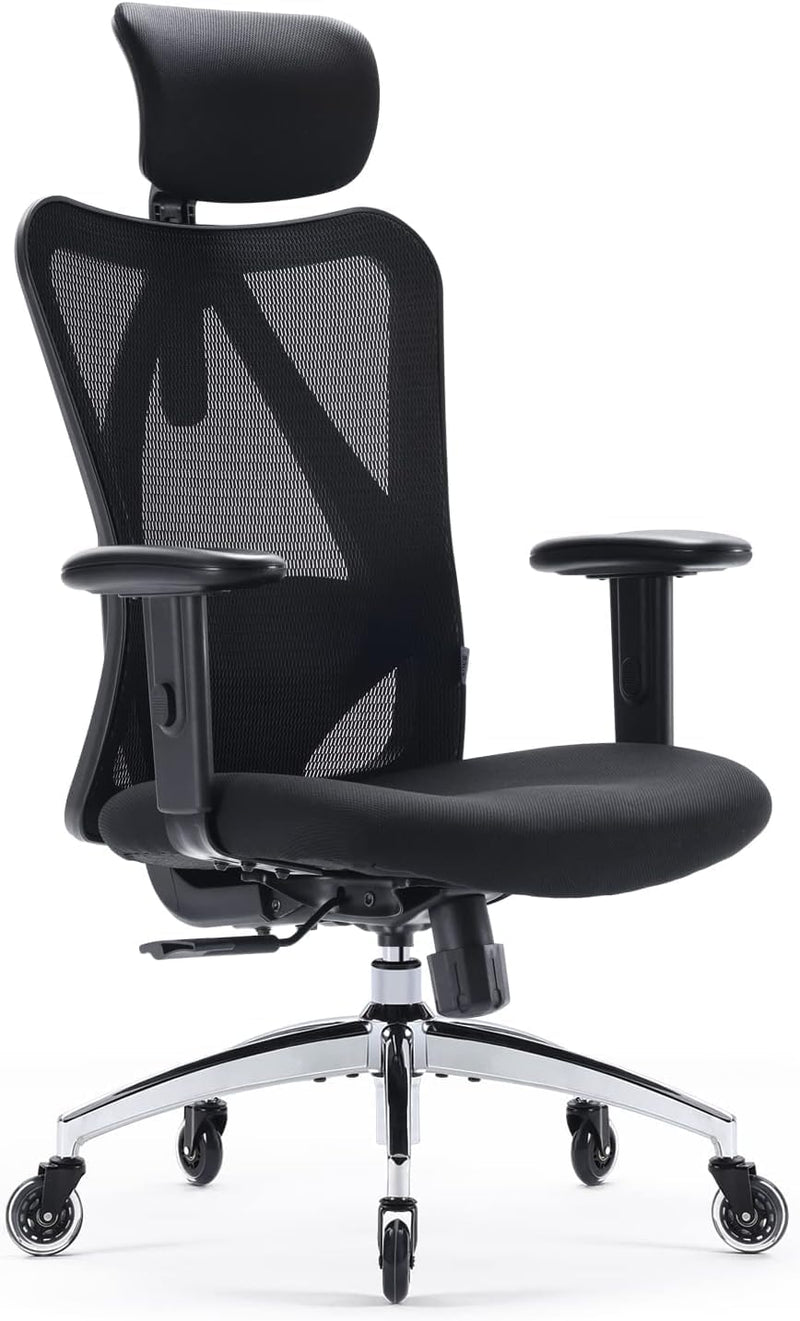 SIHOO Ergonomischer Schreibtischstuhl, Drehstuhl hat Verstellbarer Lordosenstütze, Kopfstütze und Ar