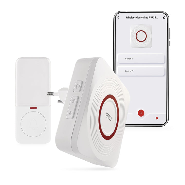 EMOS GoSmart - Smart Home Funkklingel/Türklingel Set mit App - WiFi - kabellos, 52 Melodien, 150m Re