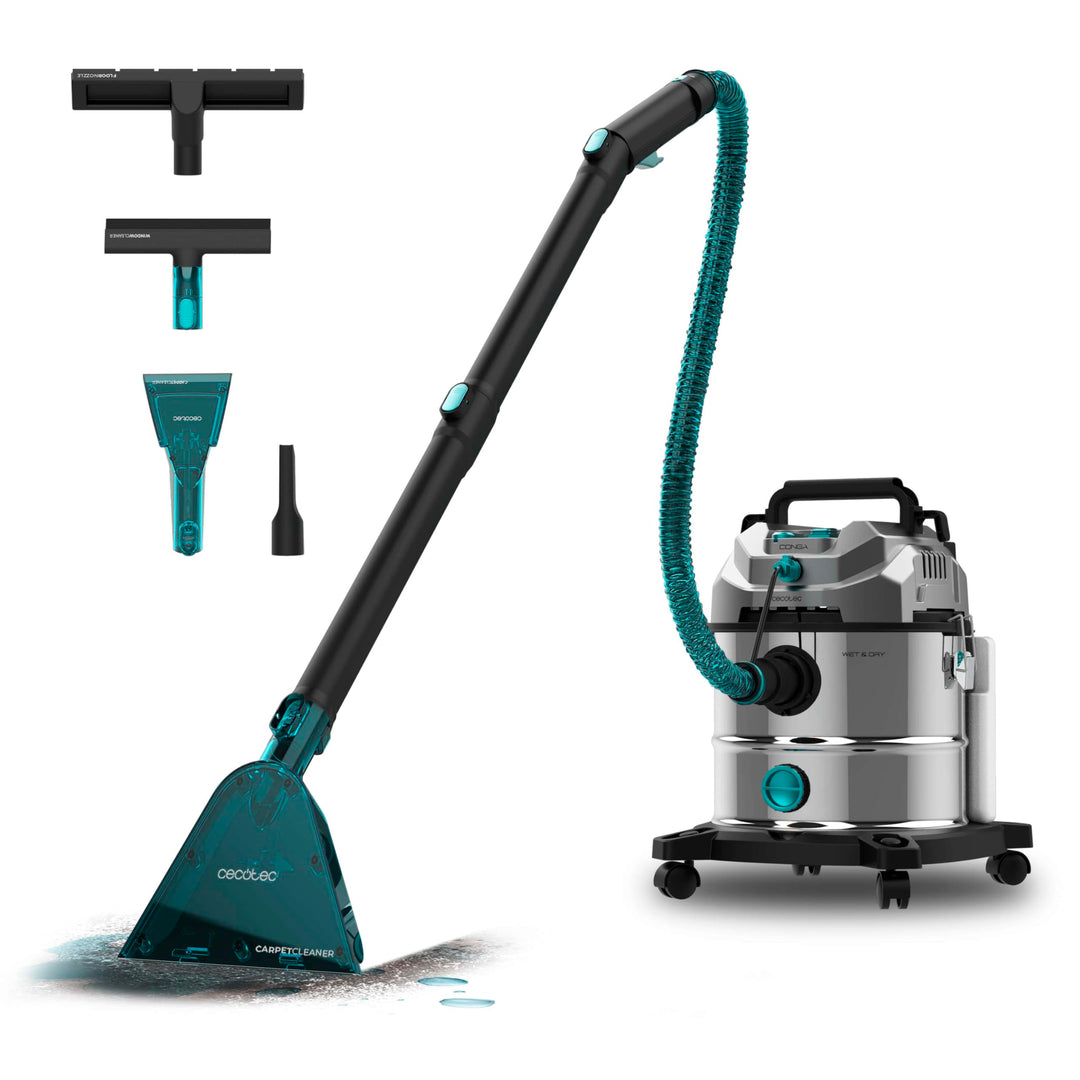 Cecotec Staubsauger für Feststoffe, Flüssigkeiten, Polster und Teppiche mit Kabel Conga CarpetClean
