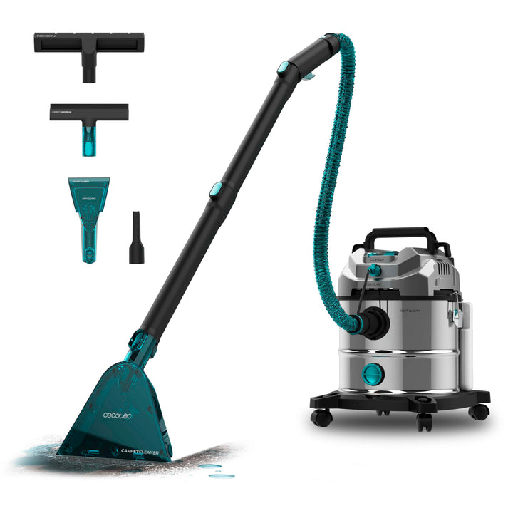 Cecotec Staubsauger für Feststoffe, Flüssigkeiten, Polster und Teppiche mit Kabel Conga CarpetClean